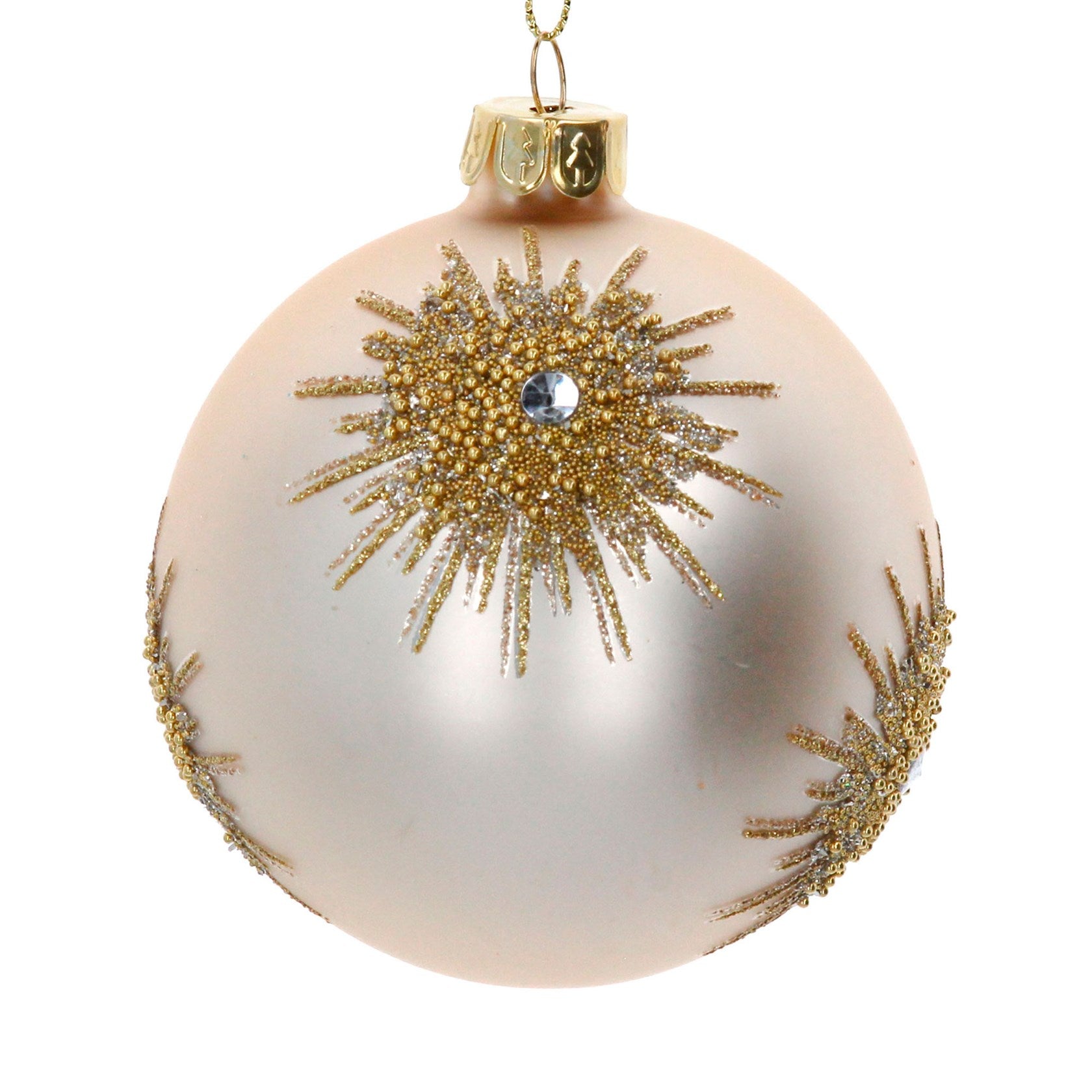Gold Bead Starburst Glass Bauble