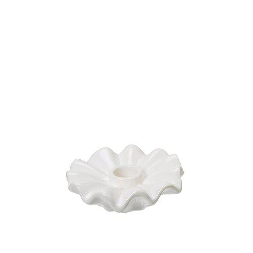 Evelina White Candle Holder