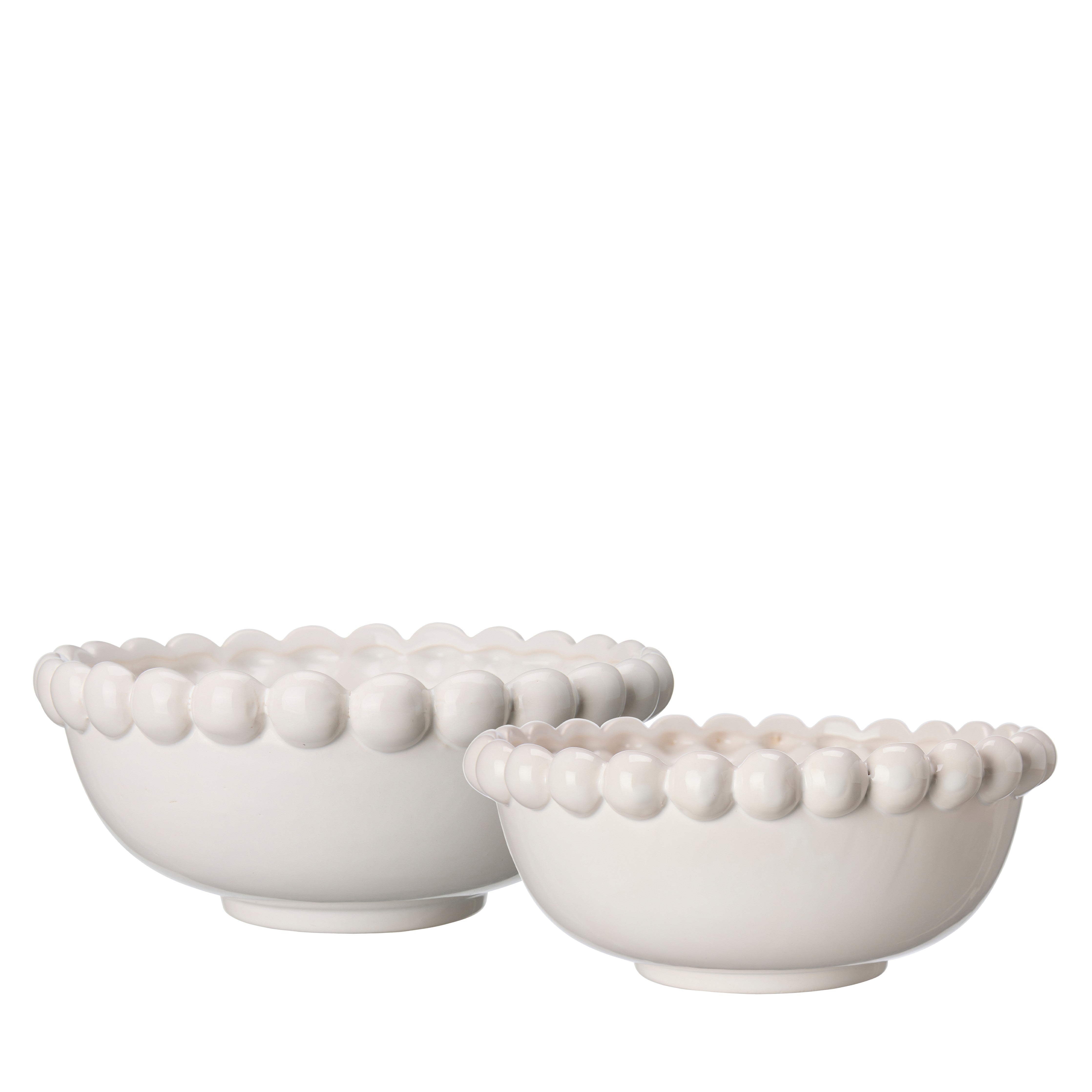 Off White Bobble Edge Bowl