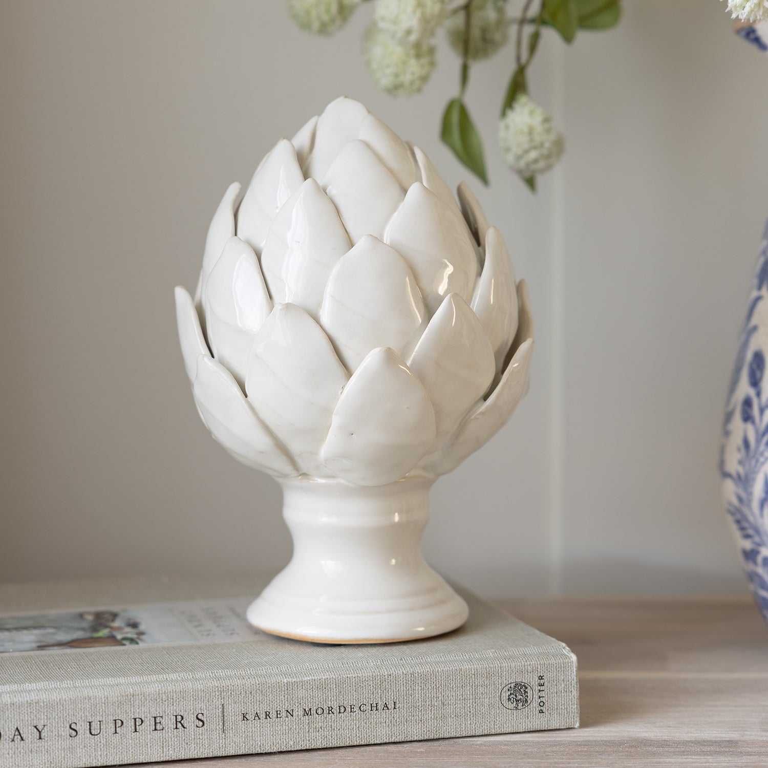 Small White Artichoke On Stand