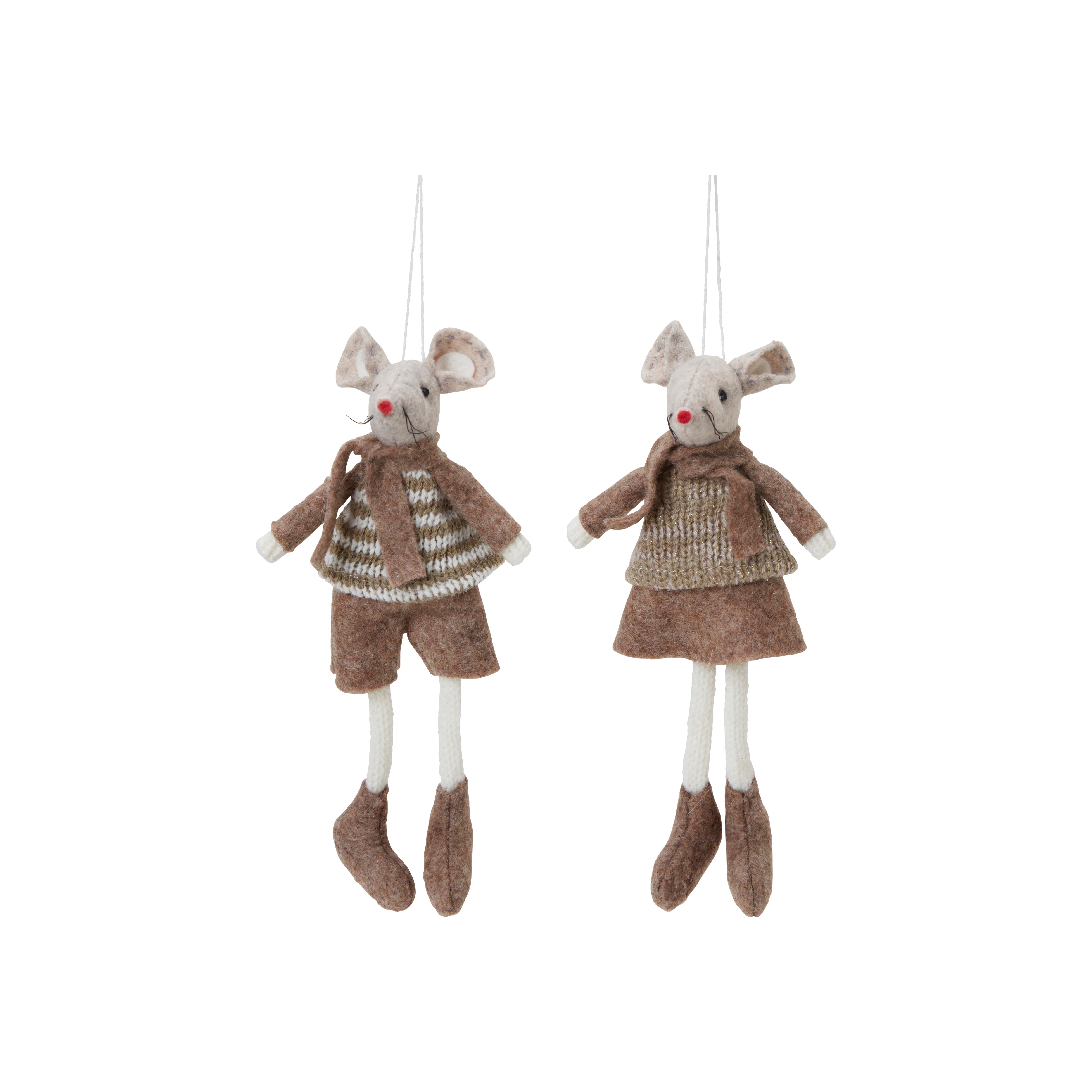 Sixten & Sally Brown Hanging Mice Decorations