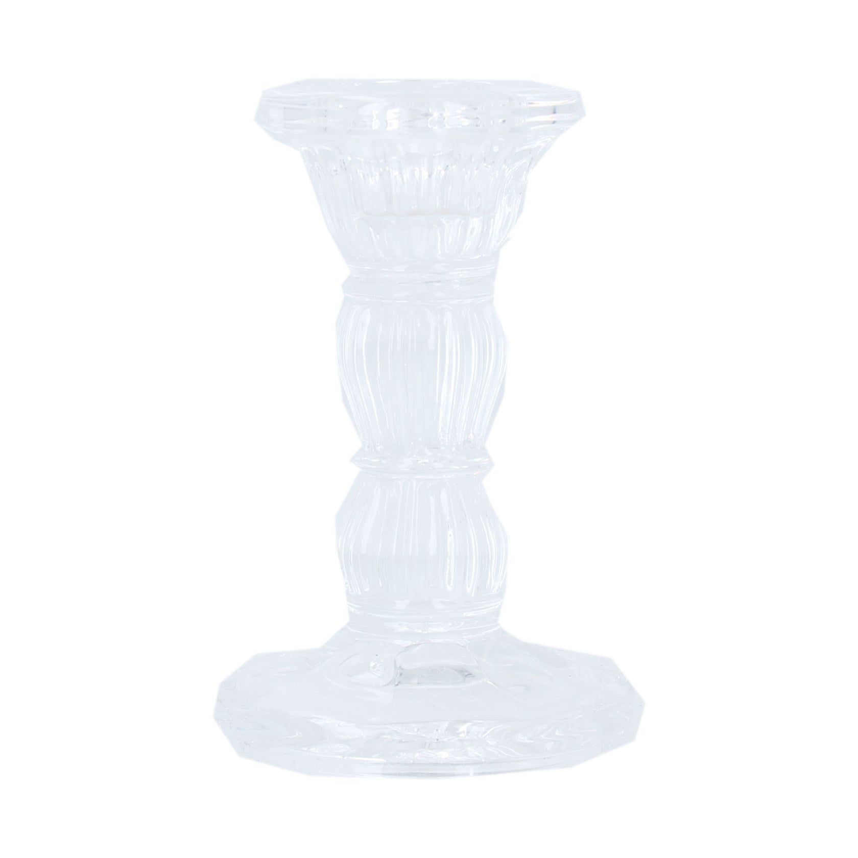 Small Clear Glass Candlestick
