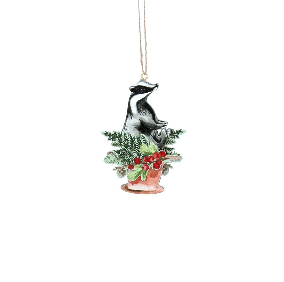Wood Animals in Pot/Watering Can Decoration