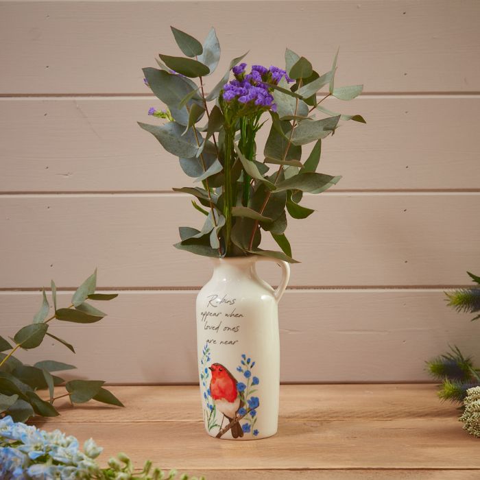 Robin Forget Me Not Vase