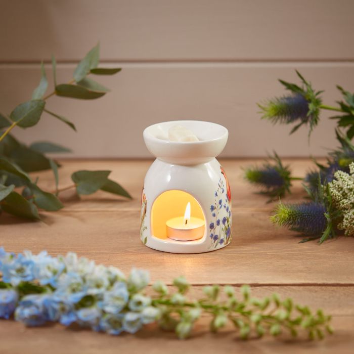 Robin Forget Me Not Ceramic Wax Melt Burner