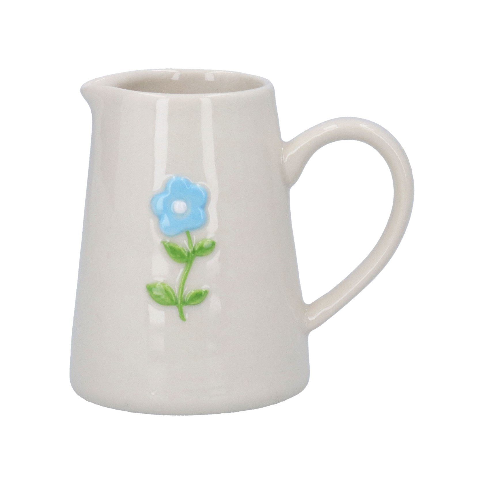 Blue Flower Stoneware Mini Jug