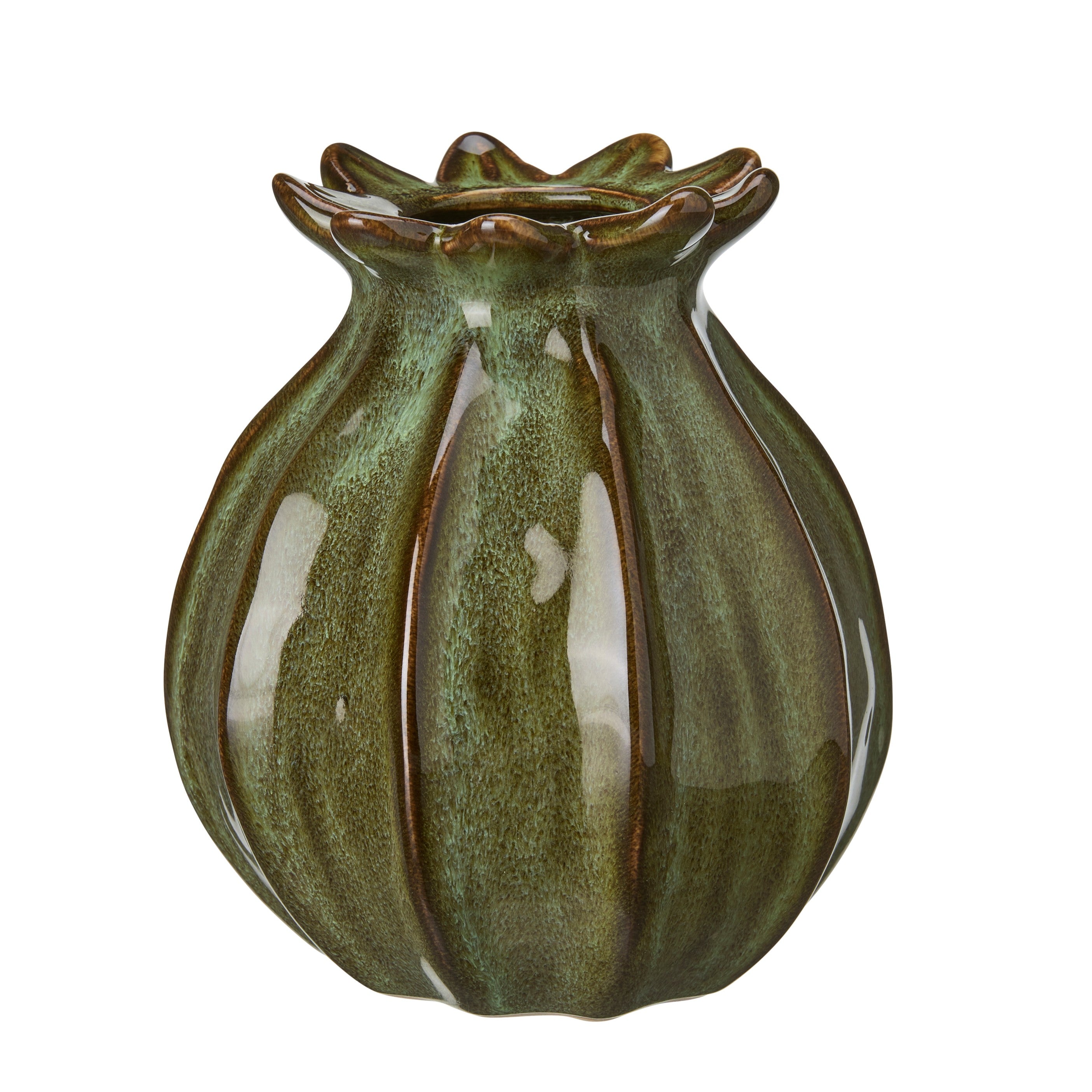 Lillian Dark Green Poppy Seed Vase