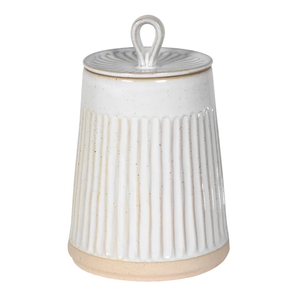 White Lidded Decorative Jar