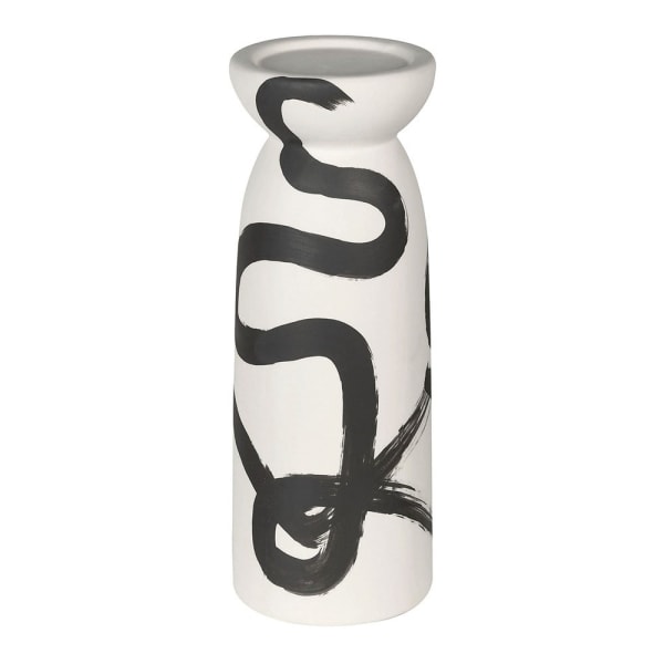 Black and Cream Abstract Candle Holder