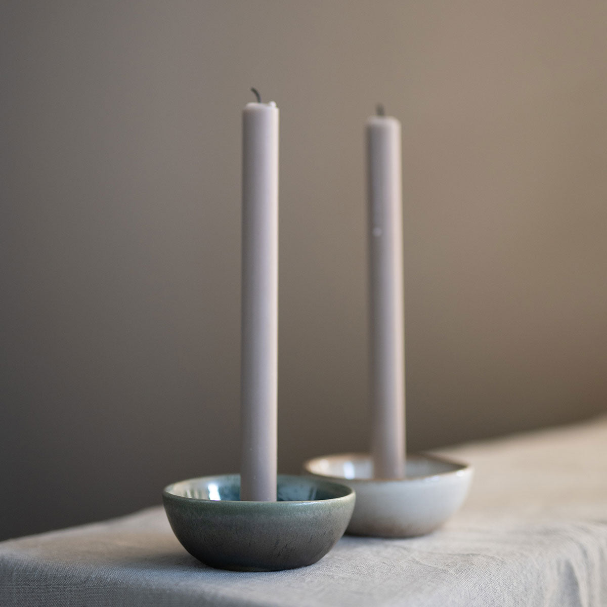 Alvy White Melange Candleholder