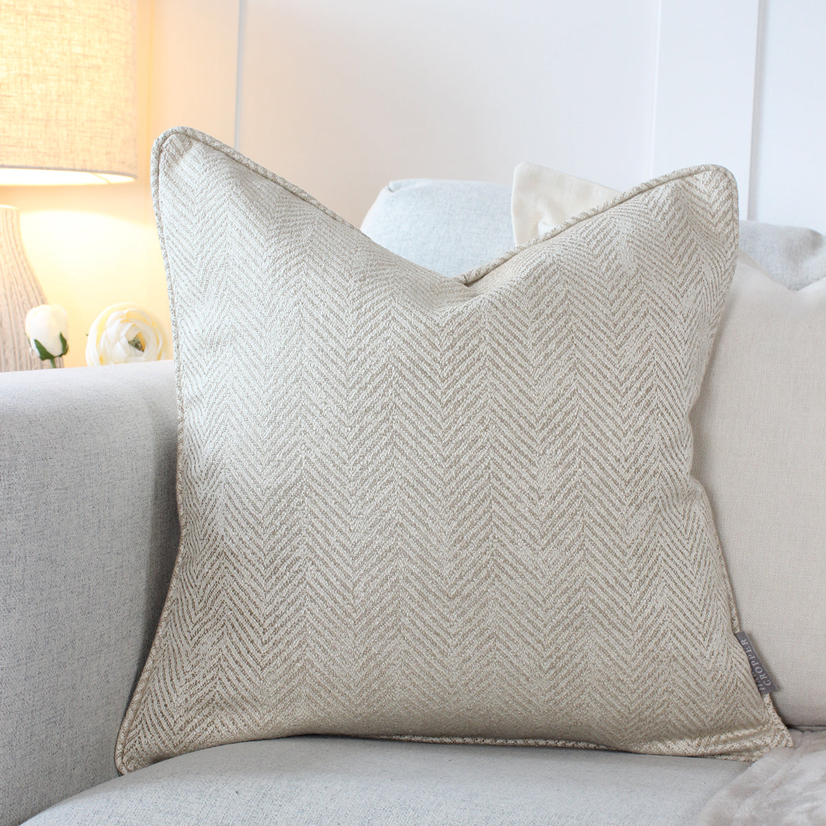 Ashmore Linen Herringbone Cushion
