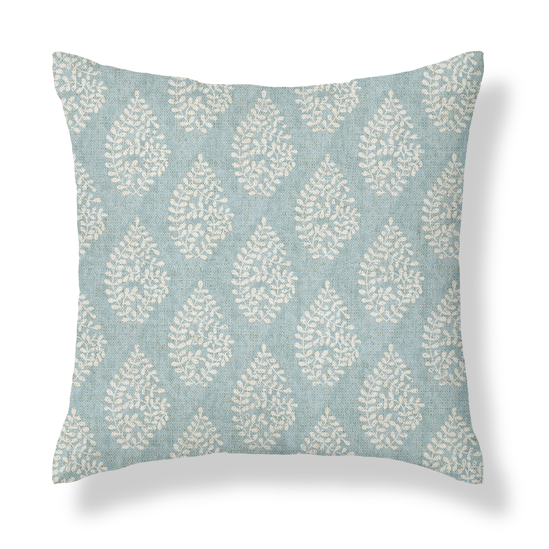 Bagru Azure Blue Square Cushion