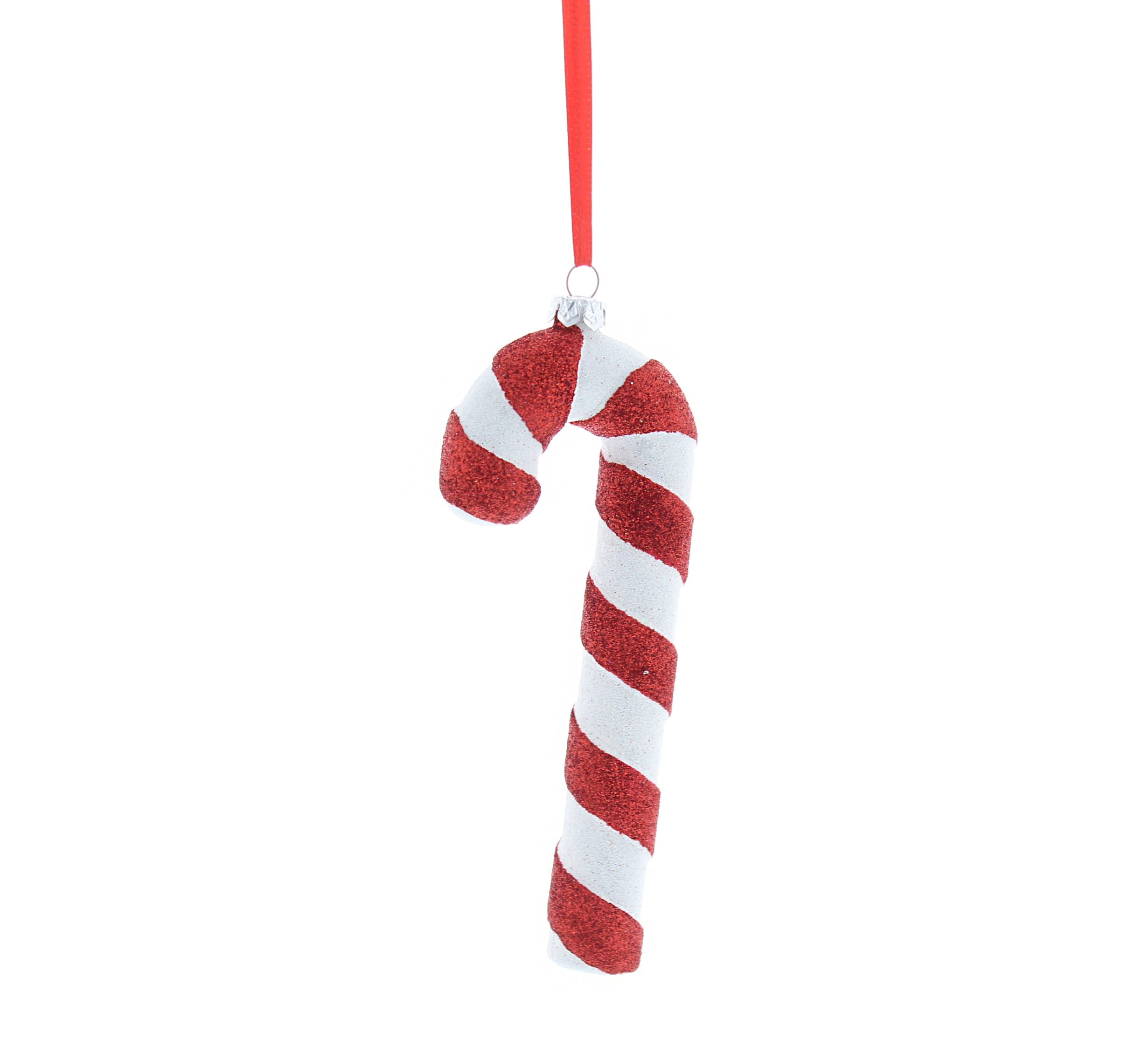 Hanging Red/White Glitter Stripped Candy Cane