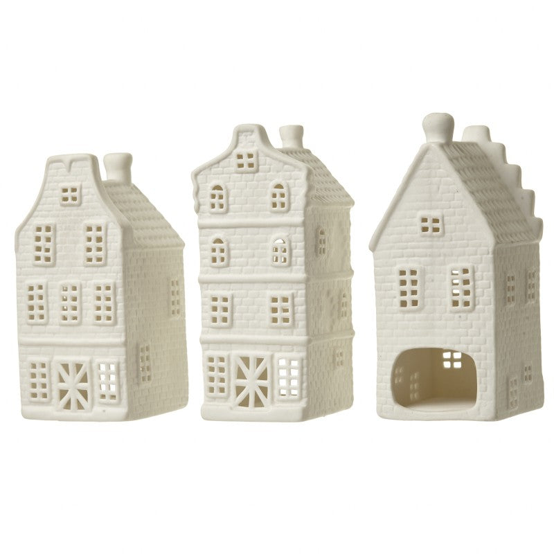 Porcelain House Tea Light Holders
