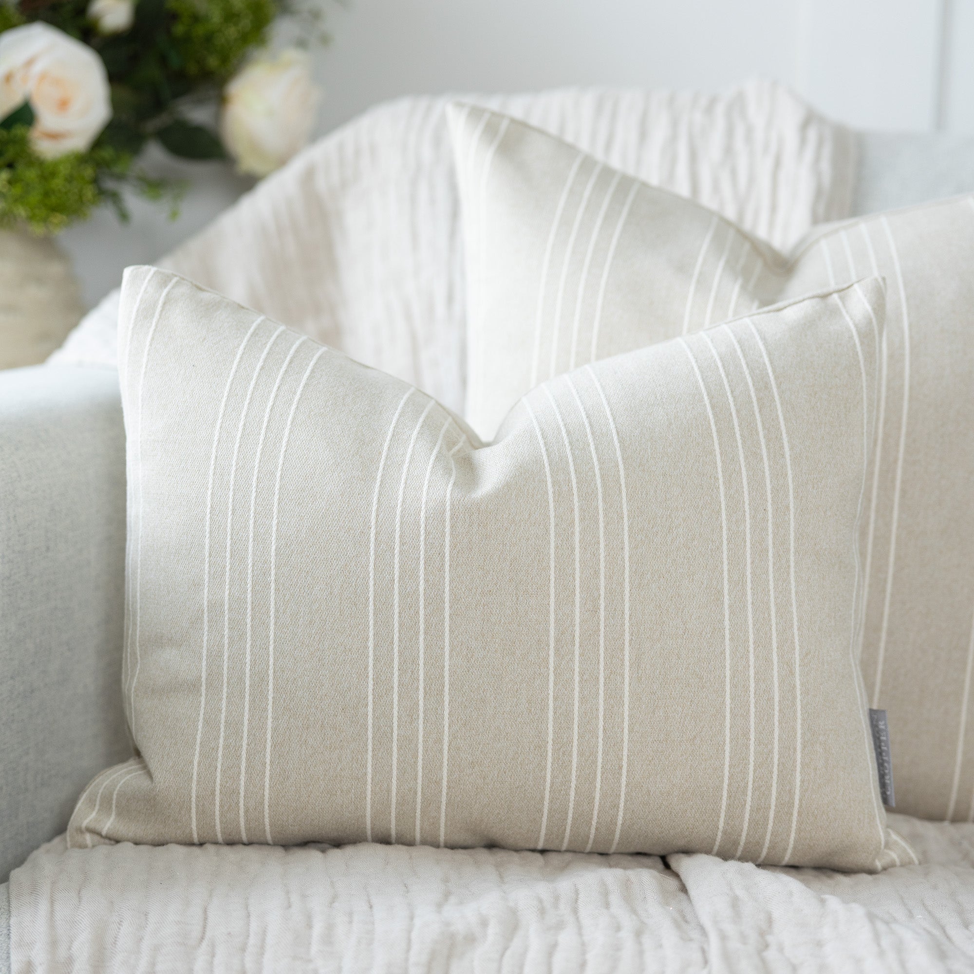 Cape Sand Neutral Stripe Rectangle Cushion