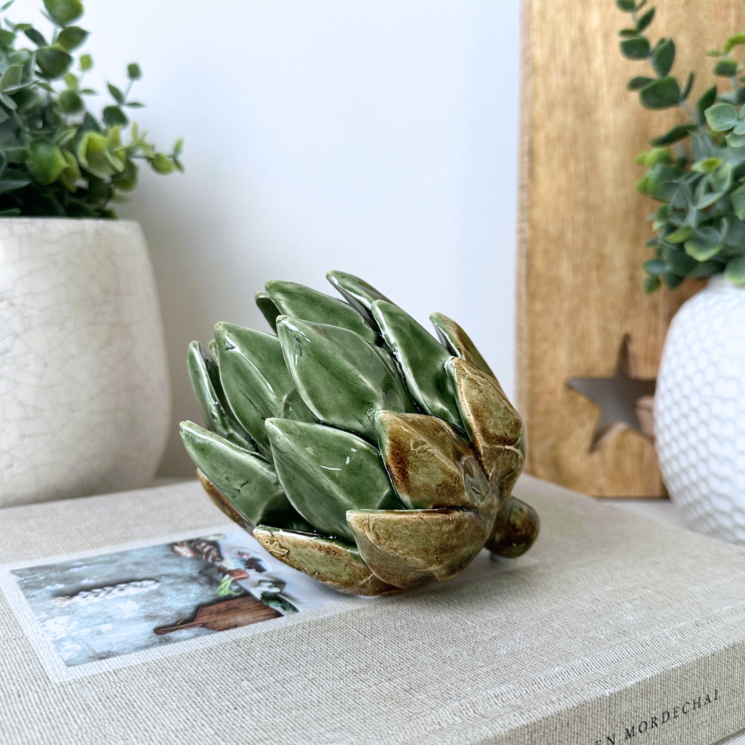 Green Ceramic Artichoke Ornament