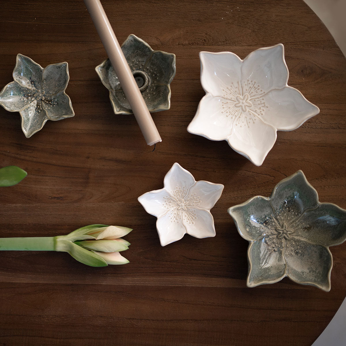 Helle Green Melange Candleholder