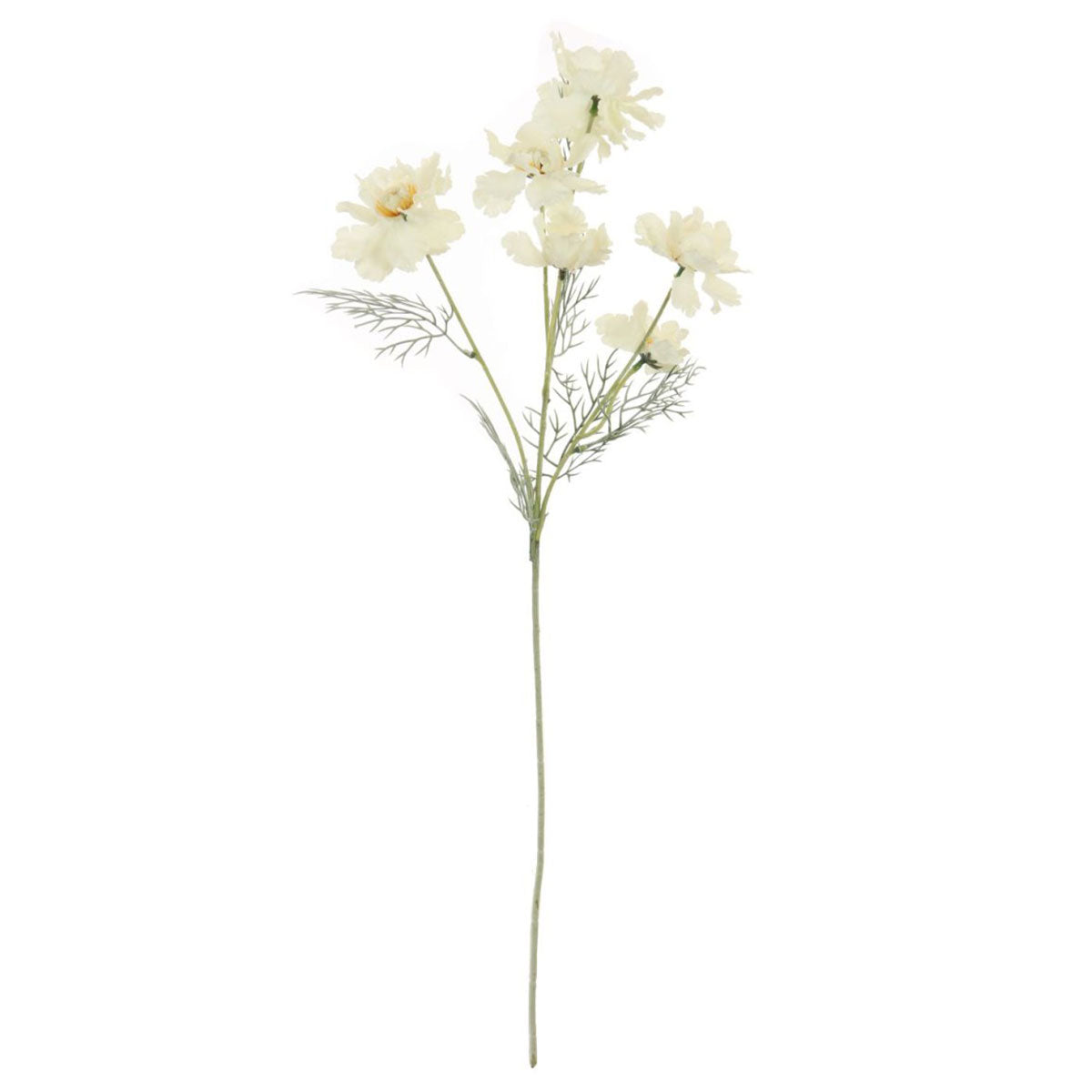 Faux Silk Cream Frilly Poppy Stem