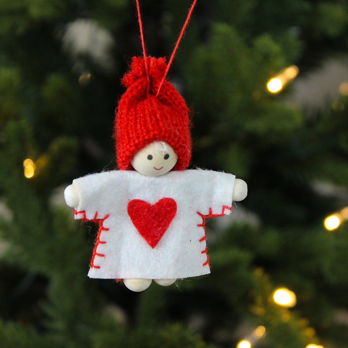 Felt Red & White Scandi Children Decorations