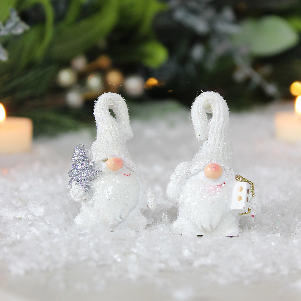 Small Gonks In White Hats Ornament