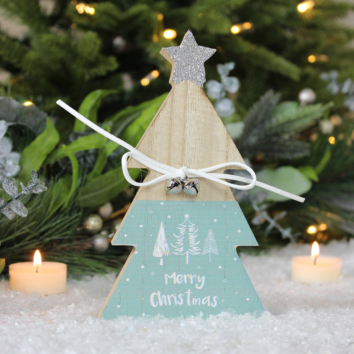 Merry Christmas Two Tone Wooden Tree