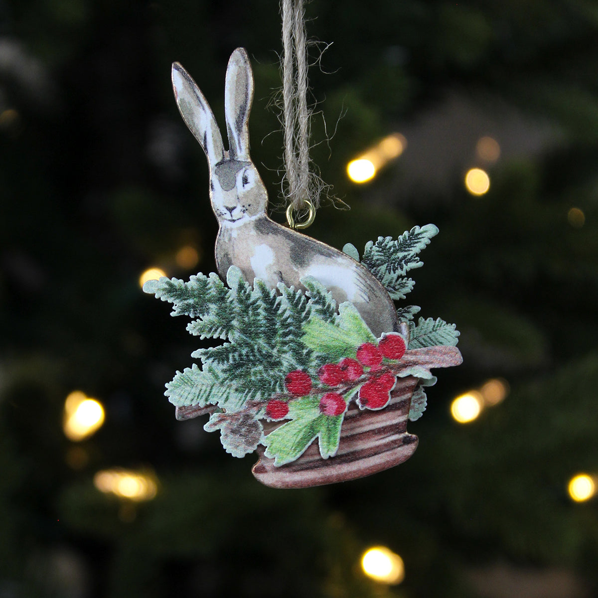 Wood Animals in Pot/Watering Can Decoration