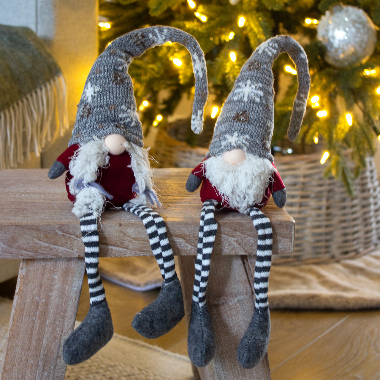 Red & Grey Gonks With Stripy Legs