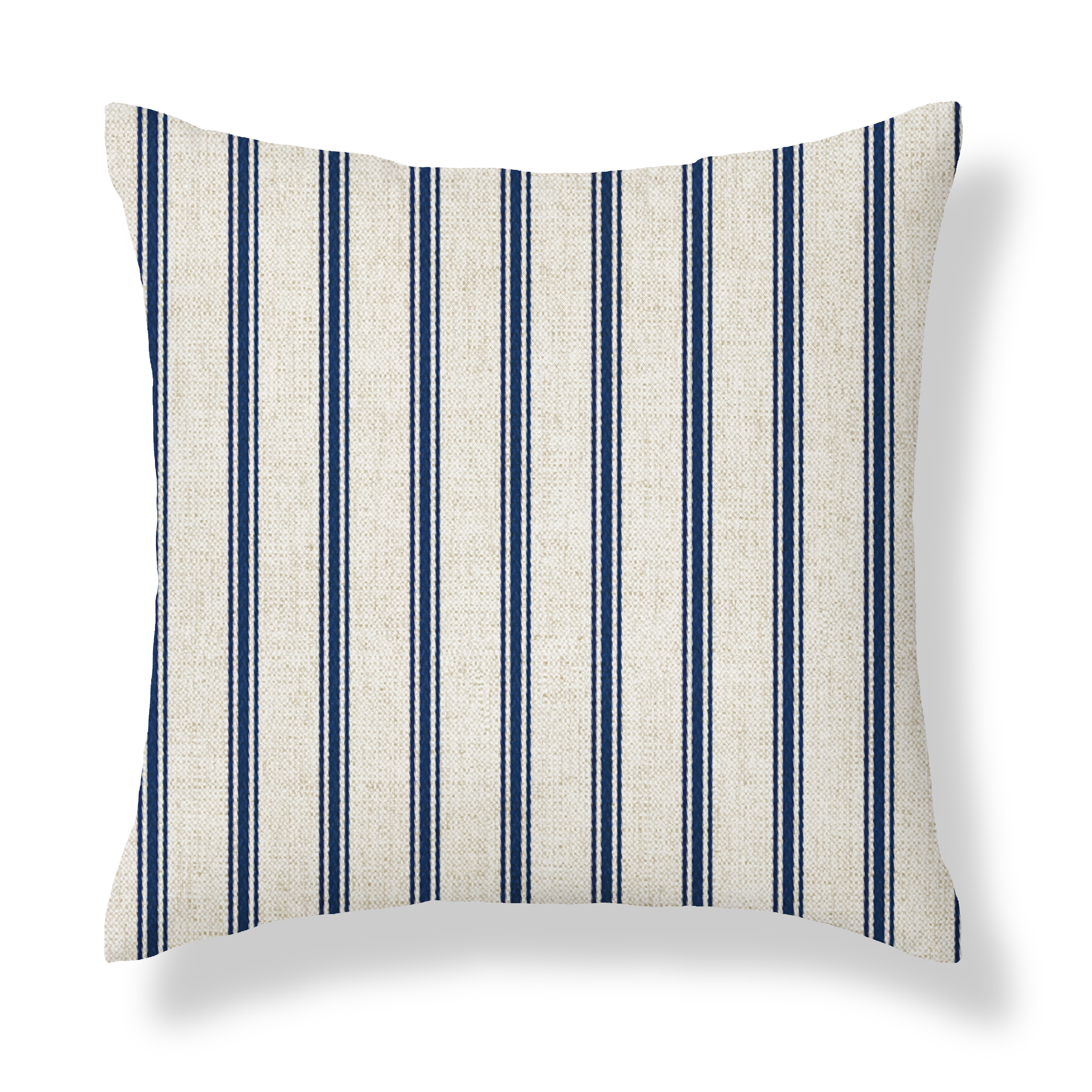 Kashmira Navy Blue Stripe Square Cushion