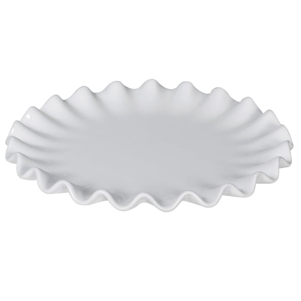 White Ruffled Cake Plate