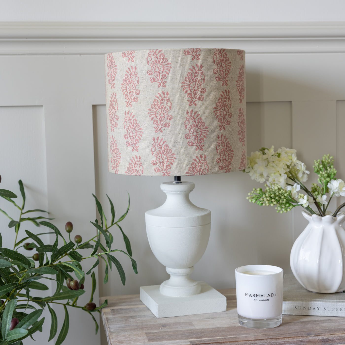 Campden Dusky Pink Drum Lampshade