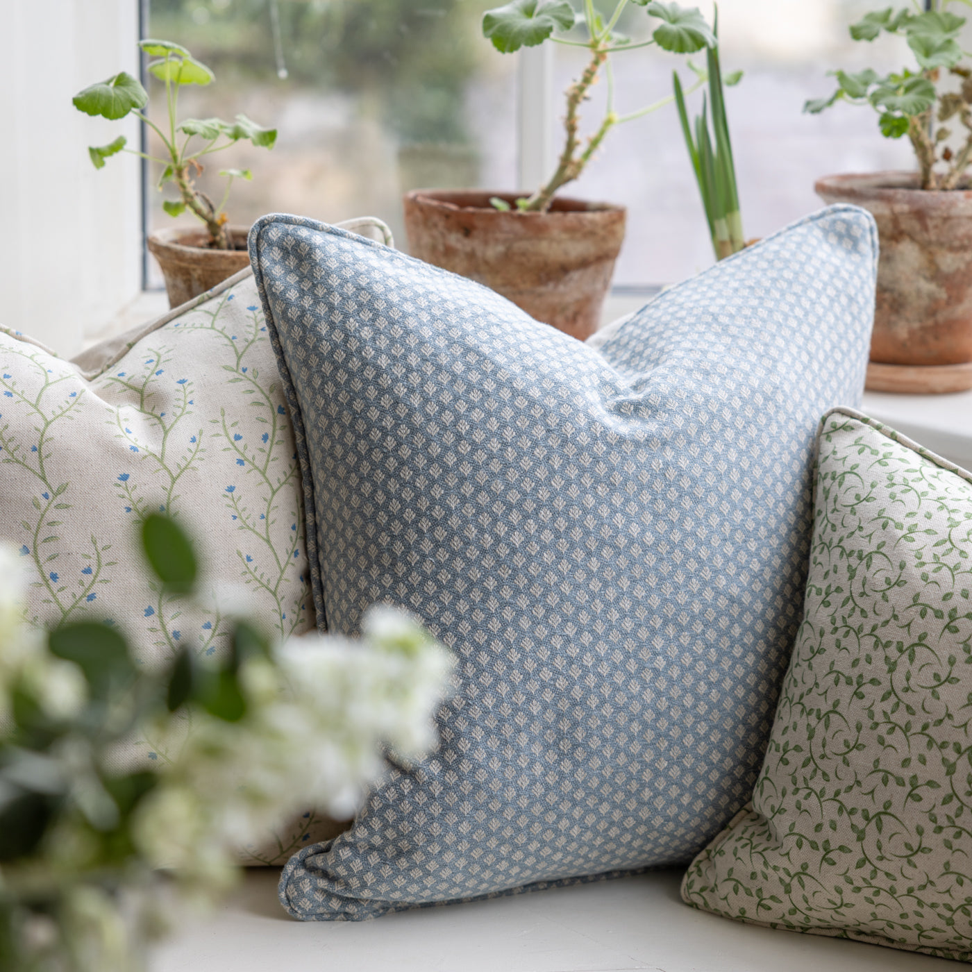 Hattie Cornflower Square Cushion