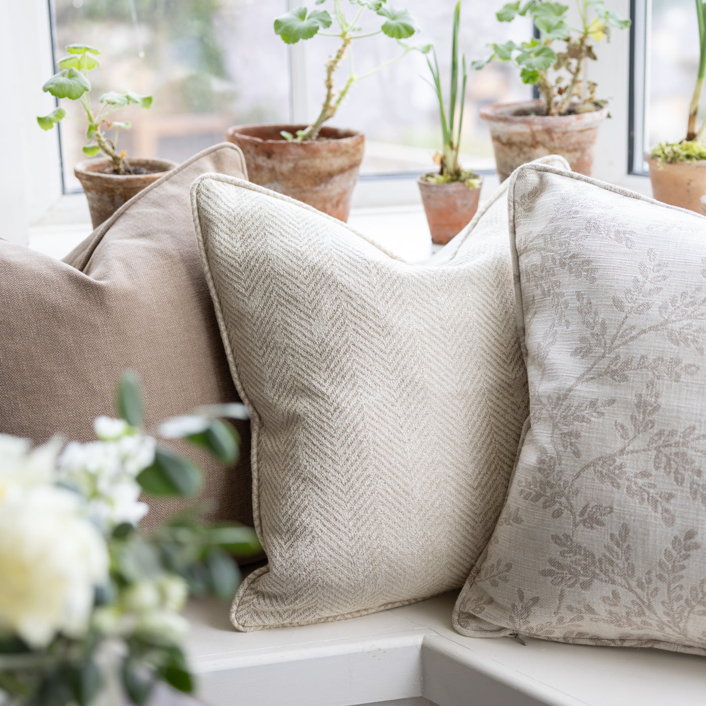 Ashmore Linen Herringbone Cushion