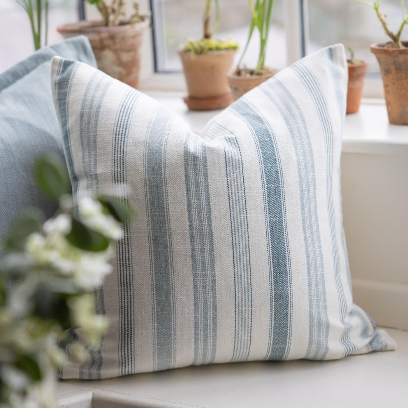 Darwin Adriatic Blue Stripe Cushion