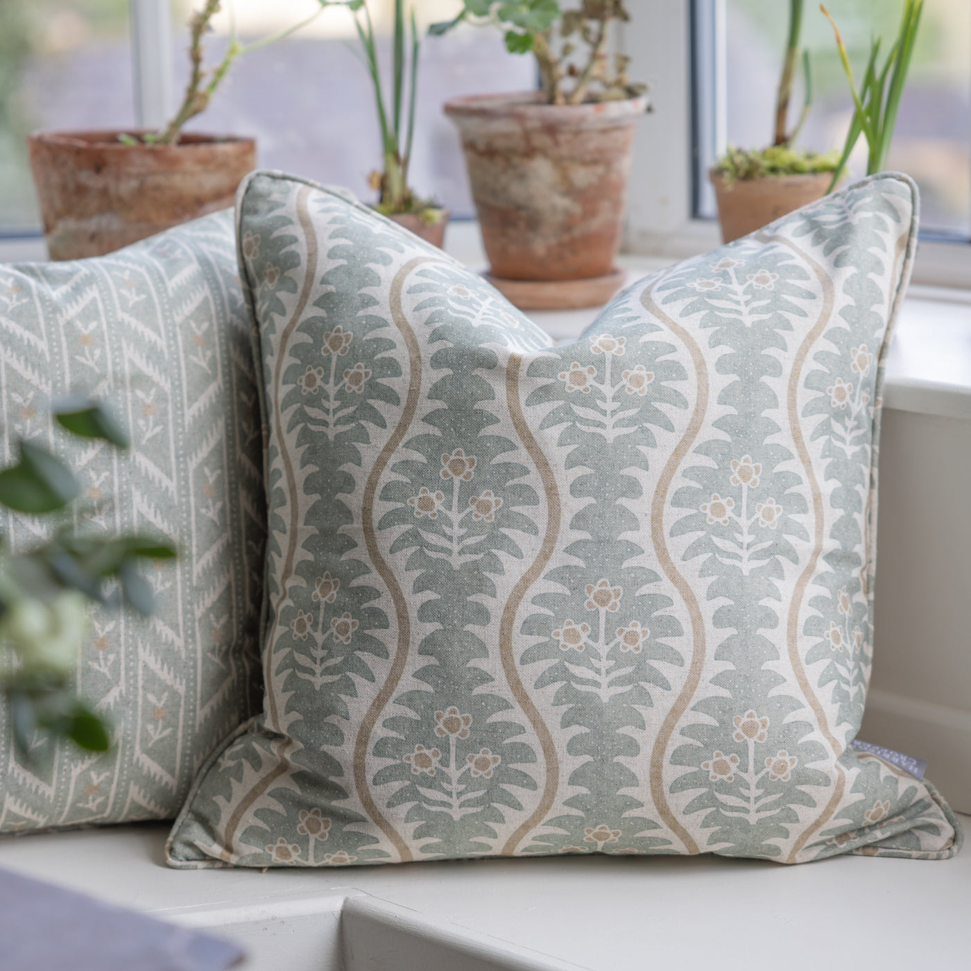 Antoinette Duckegg Floral Print Cushion