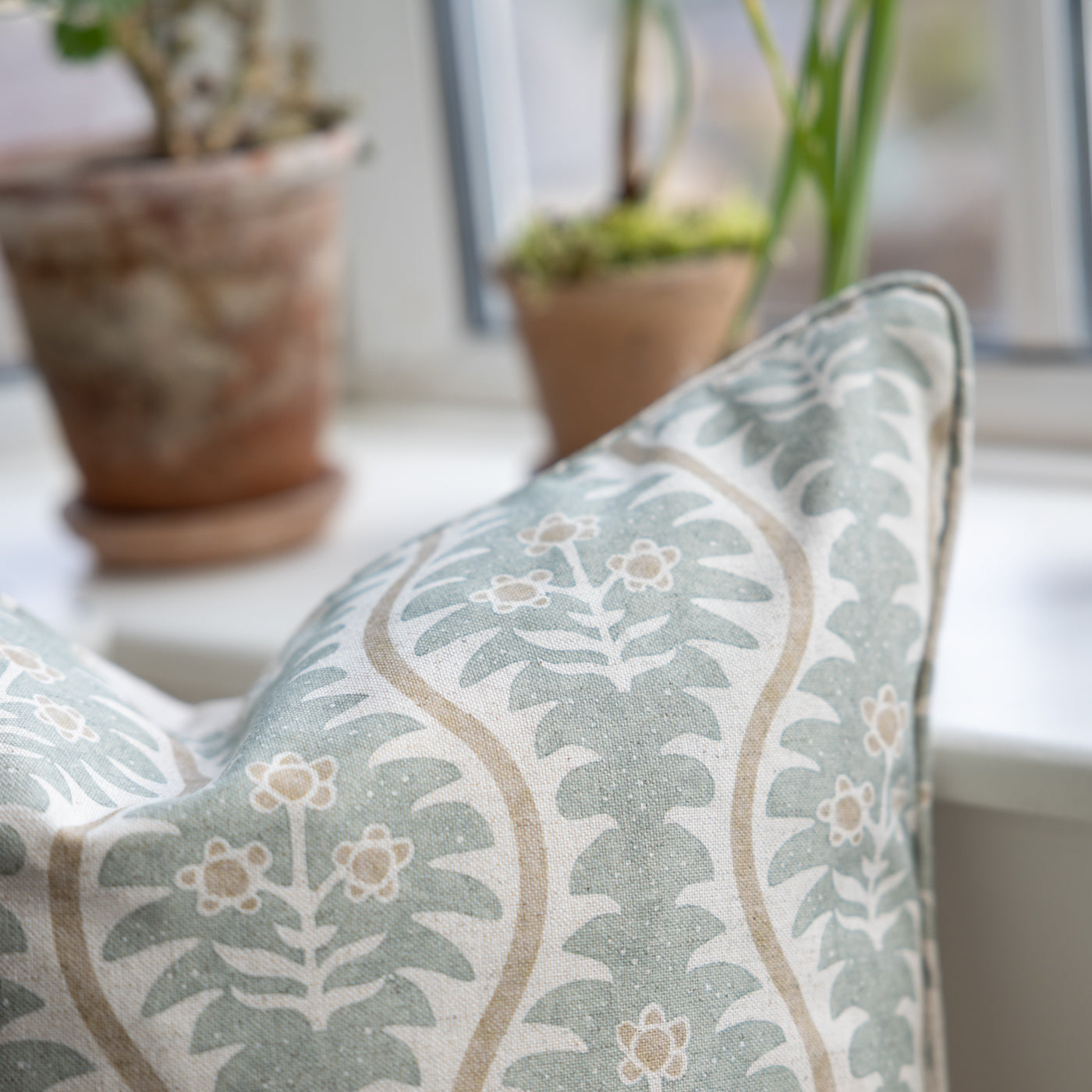 Antoinette Duckegg Floral Print Cushion