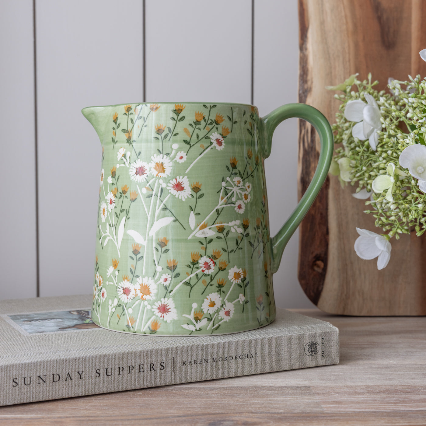 Green Wild Daisy Jug - Large