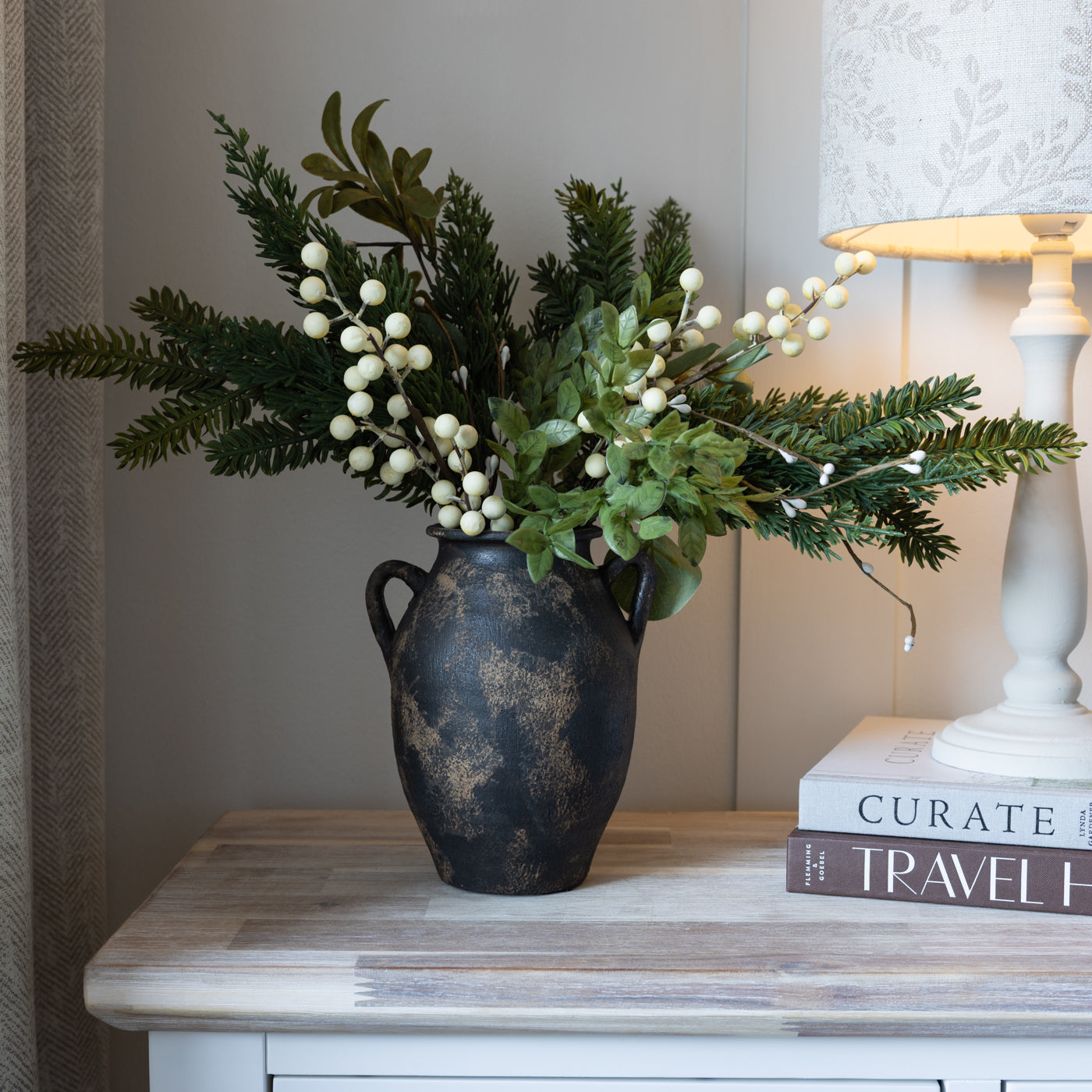 Dark Earthenware Urn Vase