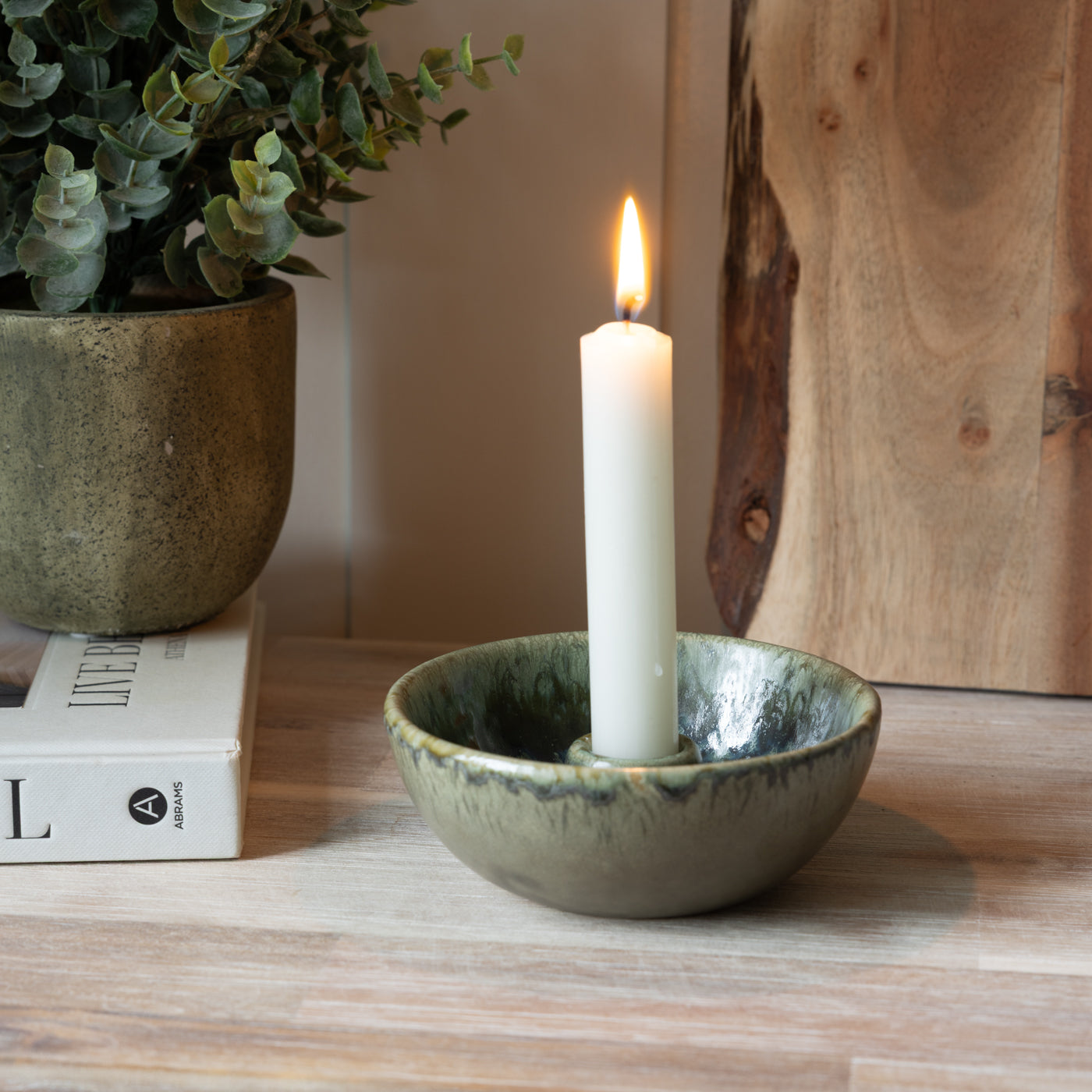 Alvy Green Melange Candleholder