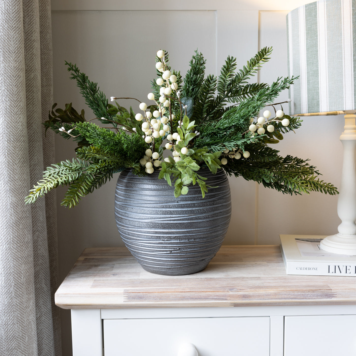 Cintia Graphite Grey Terracotta Vase