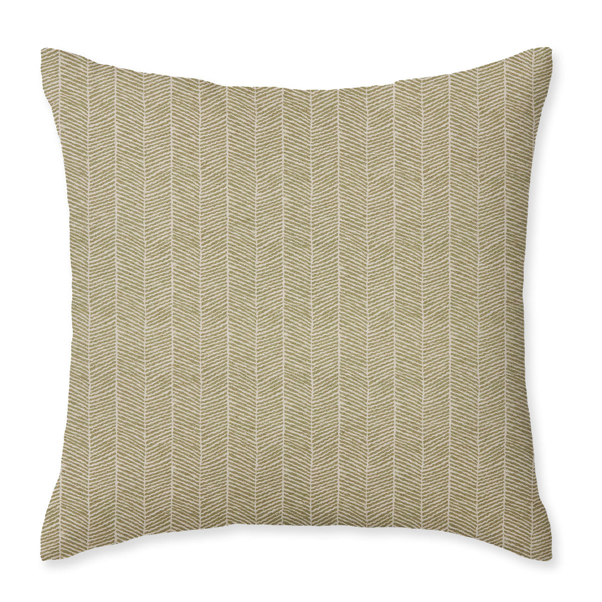 Varella Oregano Green Printed Herringbone Square Cushion
