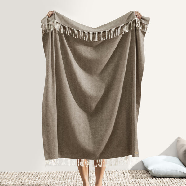 Barnwood Italian Herringbone Throw