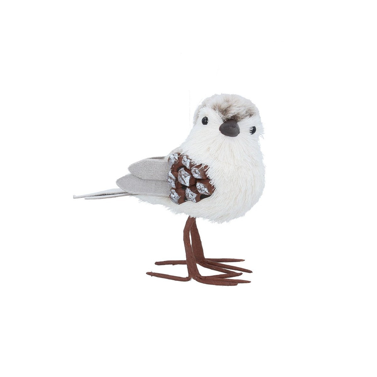 Large Natural White Fabric/Cone Bird Decorations