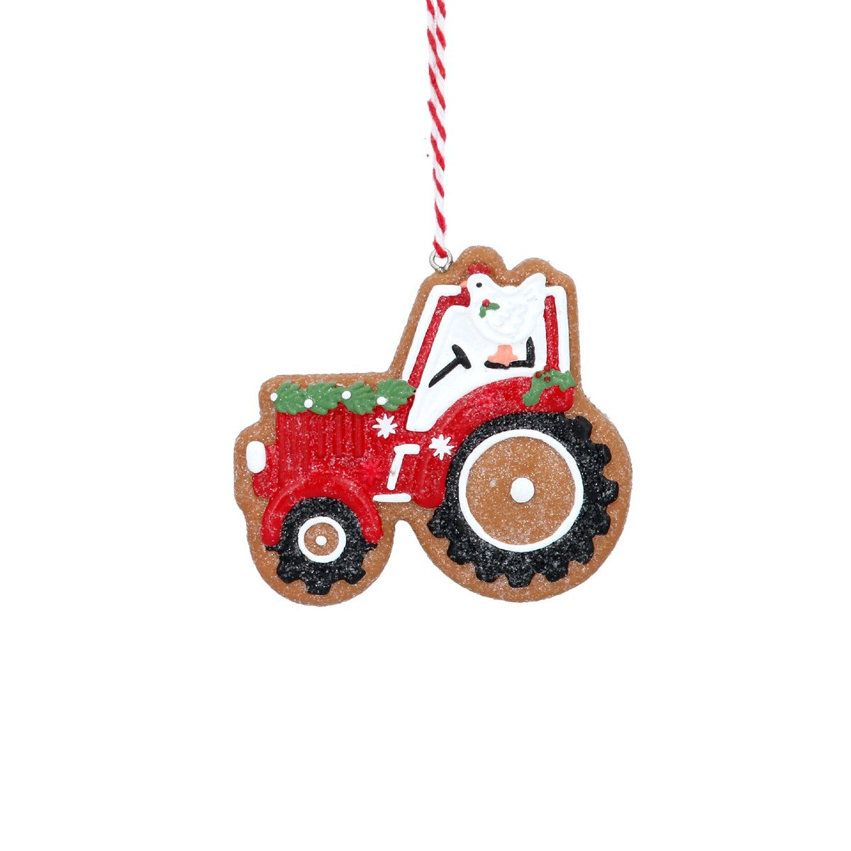 Gingerbread Tractor Resin Decoration