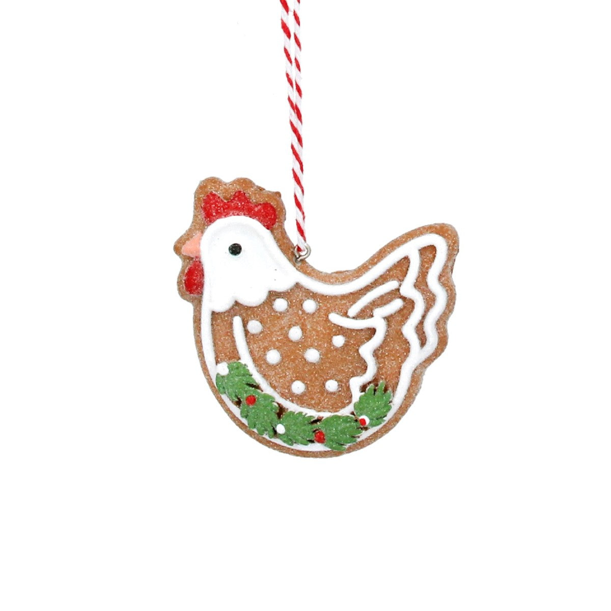 Resin Gingerbread Hen Decorations