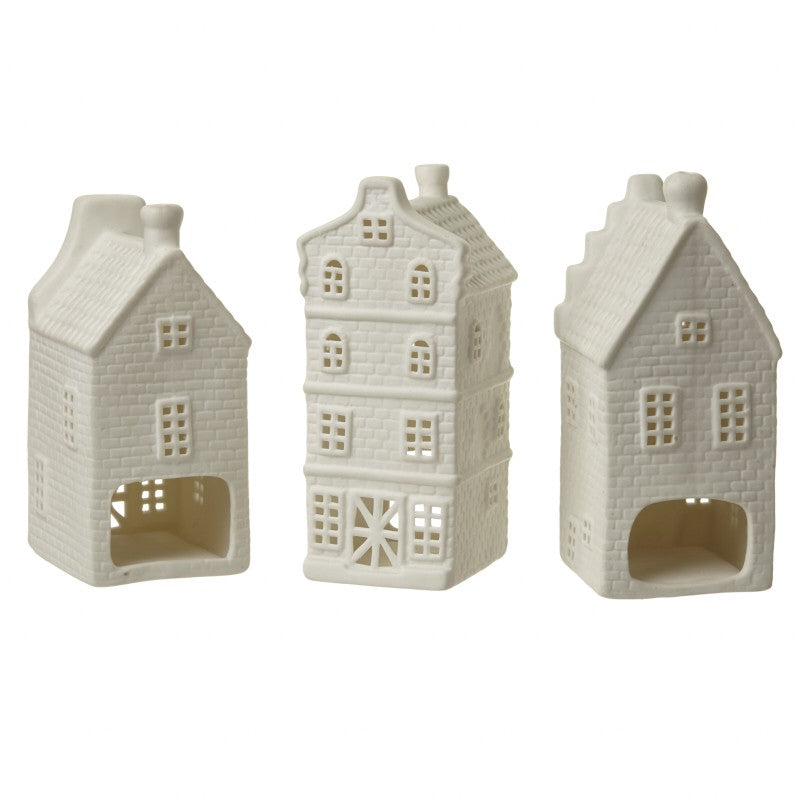 Porcelain House Tea Light Holders