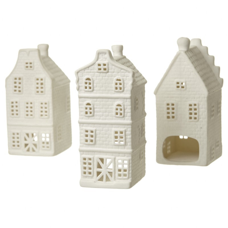 Porcelain House Tea Light Holders