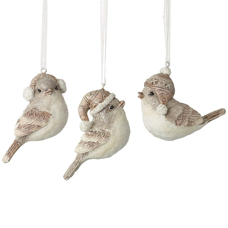 Birds In Hats Hanging Decoration Mix