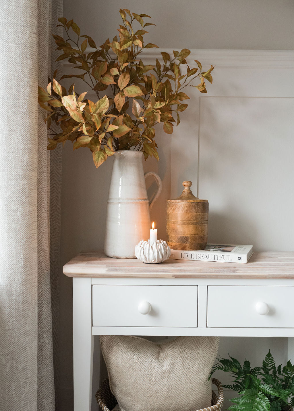 Cream Distressed Ceramic Jug