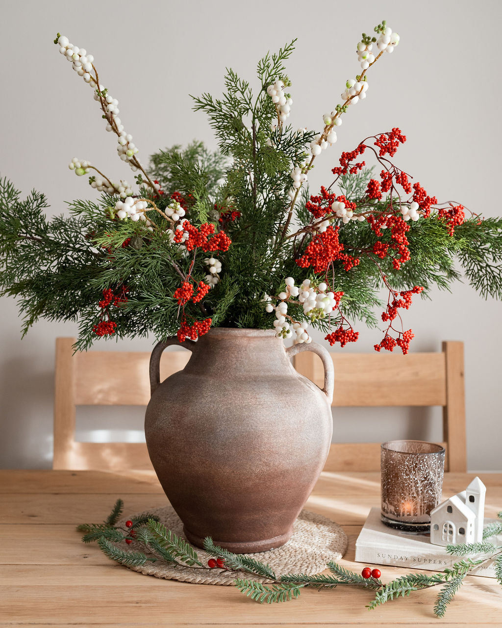 Mottle Effect Terracotta Handle Vase
