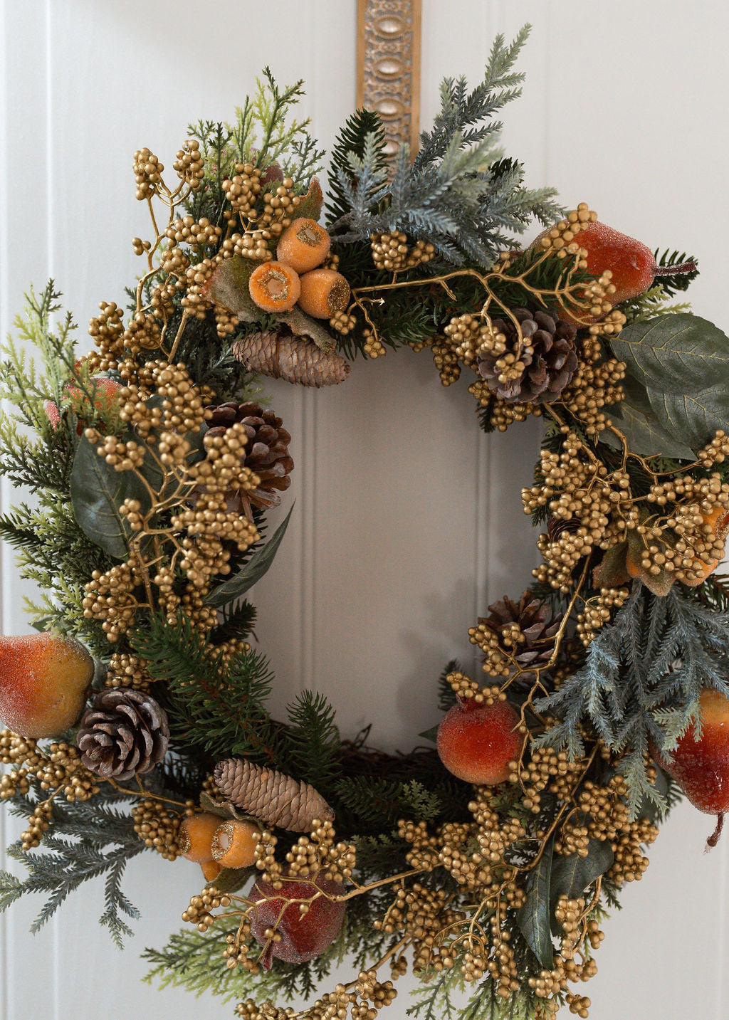 Beaded Fruit, Fir & Gold Berry Wreath